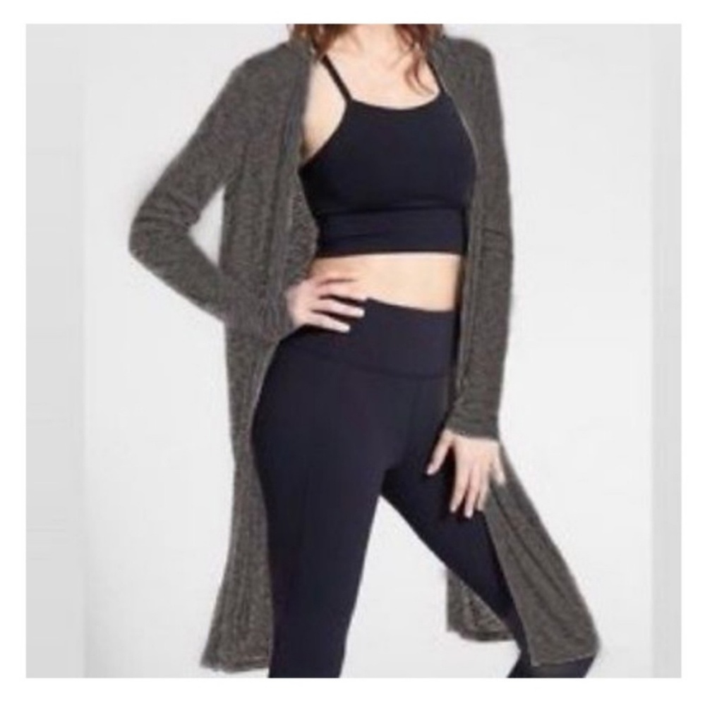Athleta Gray Grey Crossover Split Maxi Open Back … - image 1